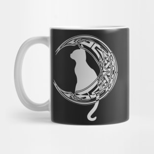Black Celtic Moon Cat | Kitten Mug